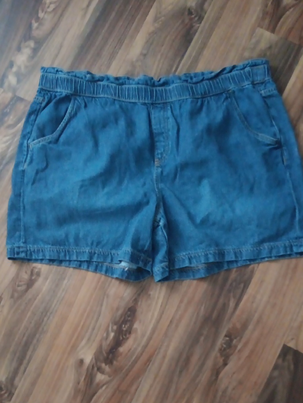 Lane Bryant High Rise Pull On  Midi Denim Shorts  #3701